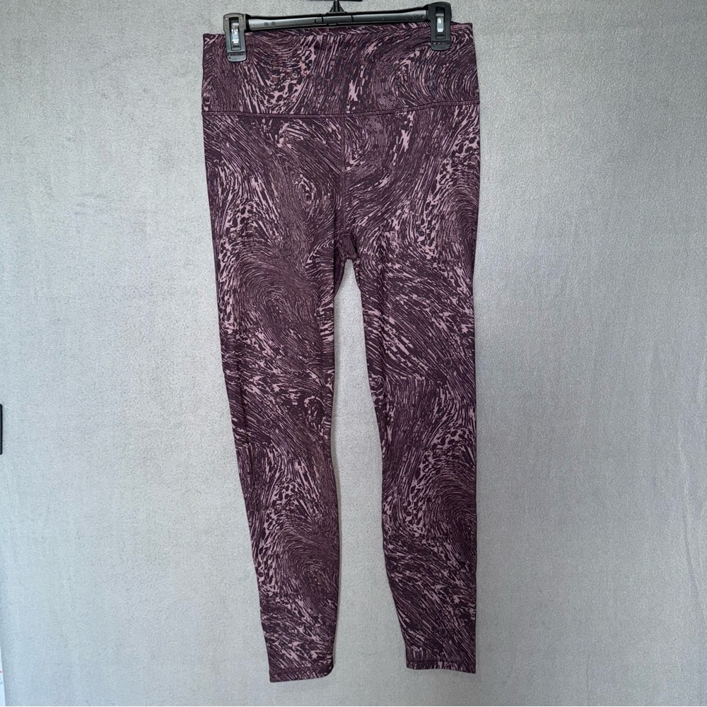 Fabletics Powerhold Purple‎ Swirl Print Leggings large